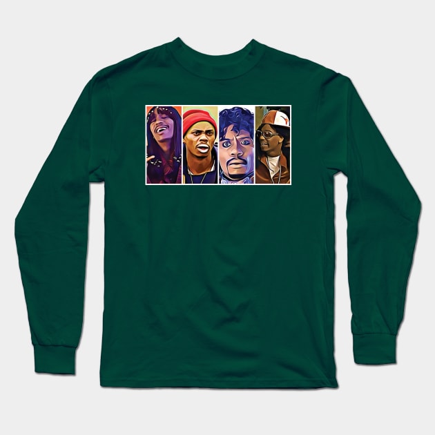 Many Faces of Dave Chappelle Long Sleeve T-Shirt by hellomammoth